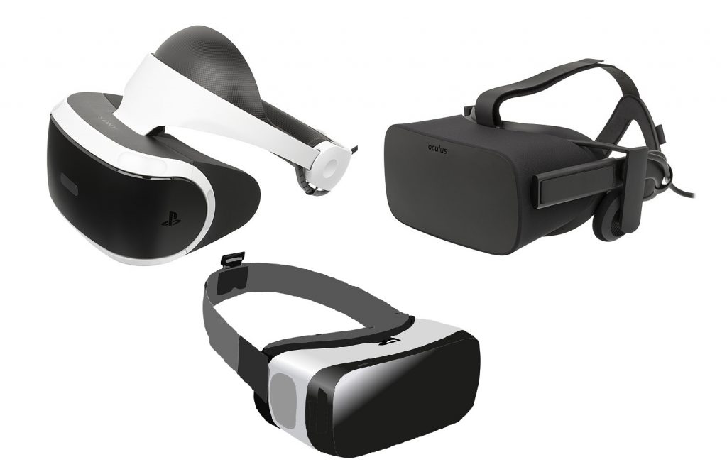 Image des casques PSVR, Oculus Rift et Gear VR