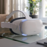 Casque VR Apple moderne avec fonctionnalités avancées et design élégant