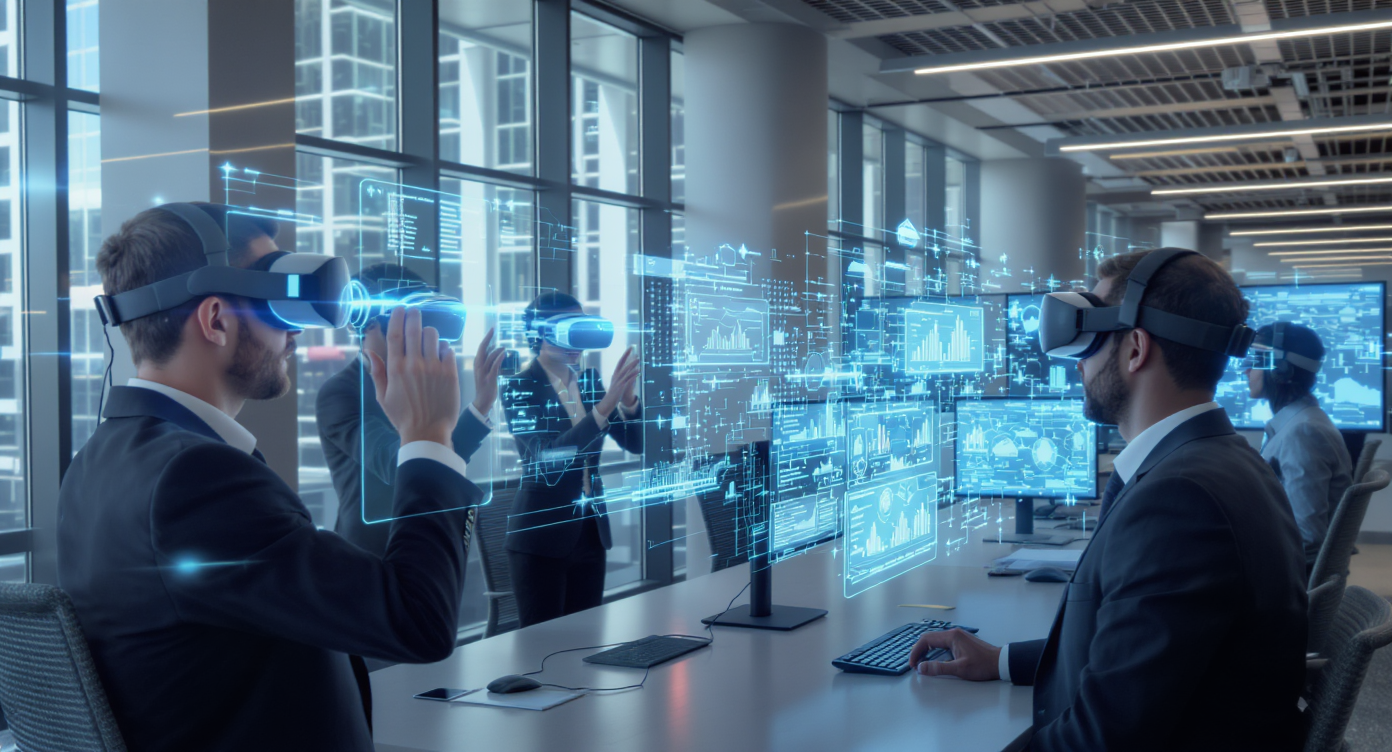 Technologie de réalité virtuelle immersive avec utilisateurs en action