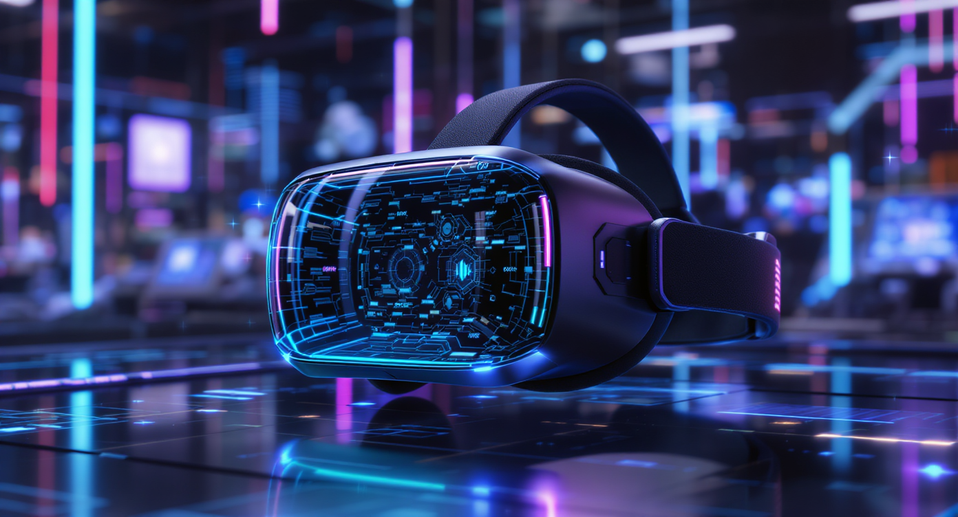 Visiteurs découvrant des vidéos VR immersives avec casque de réalité virtuelle