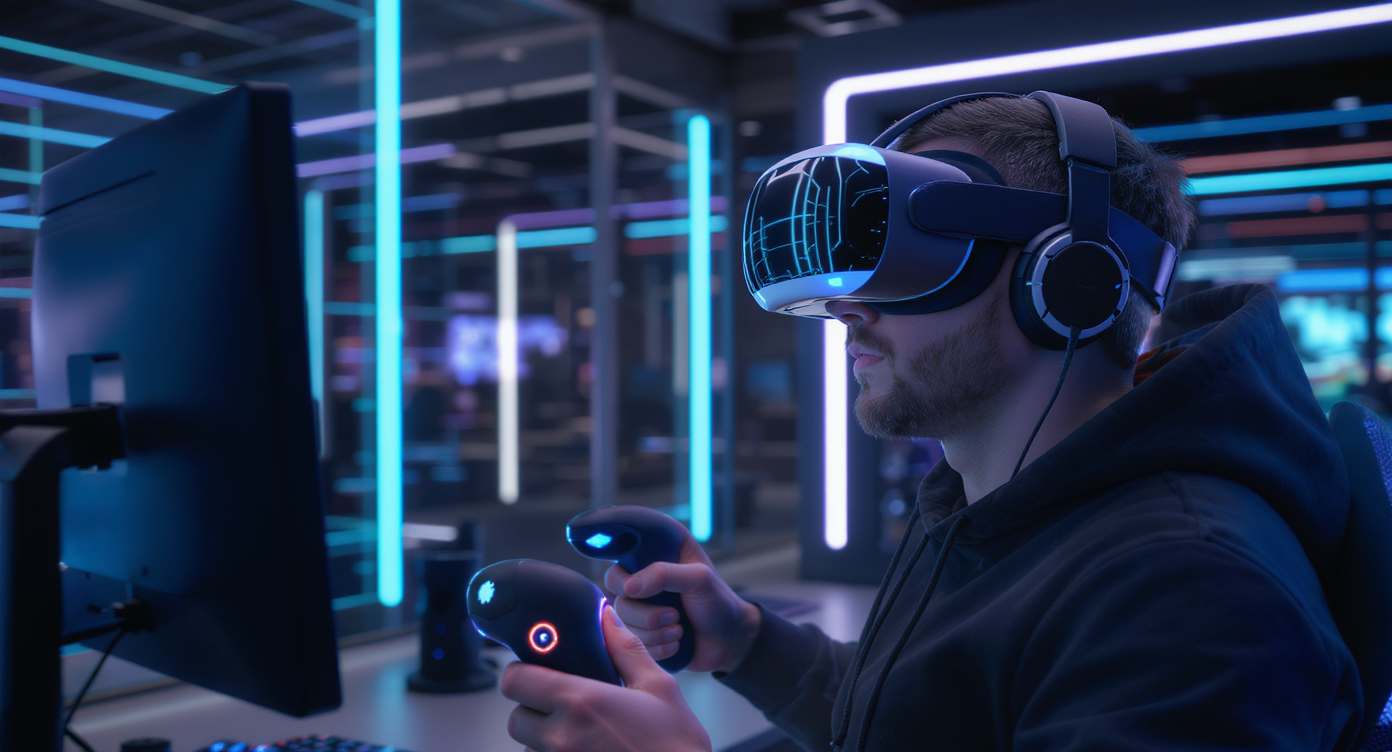 Casque VR immersif avec expérience de jeu en réalité virtuelle